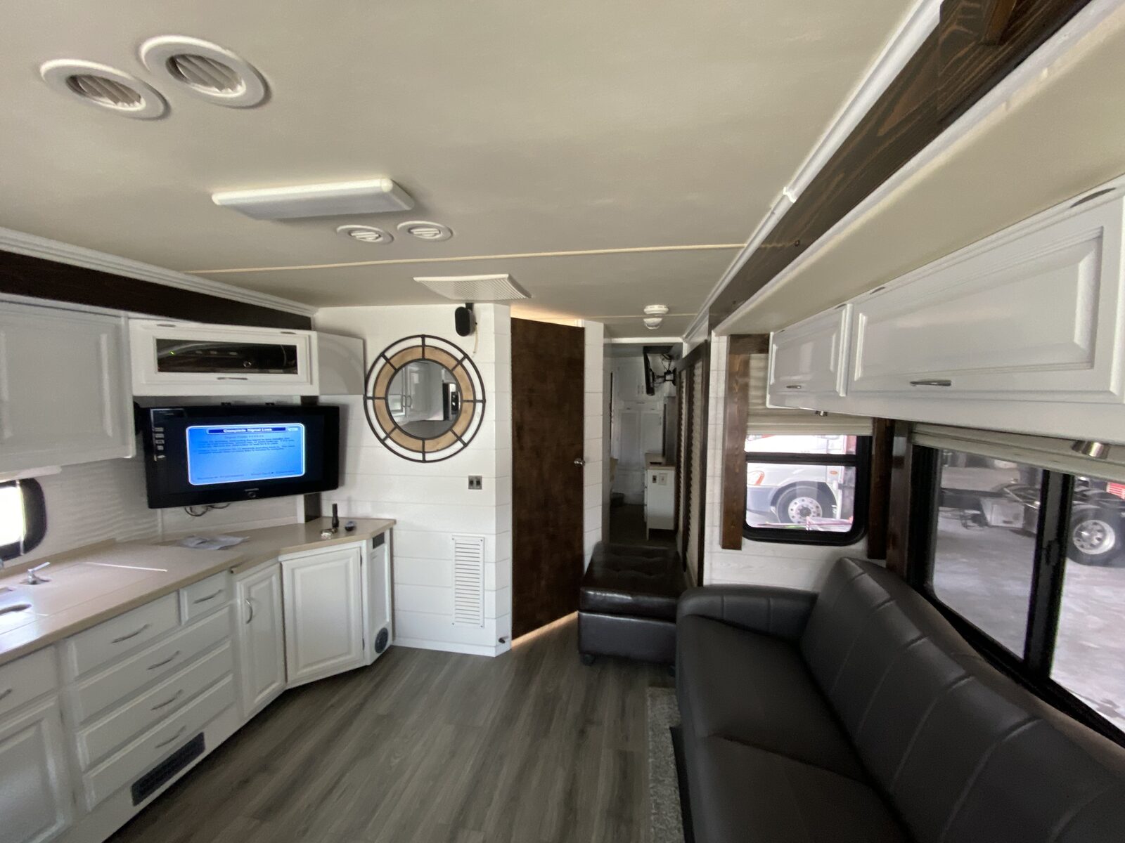 RV cabin flooring and upholstery refresh